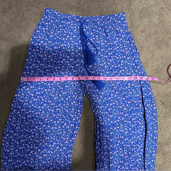 Chelsea & Violet Floral Print Pants Blue w/pockets XS. EUC worn once. - Picture 9 of 10